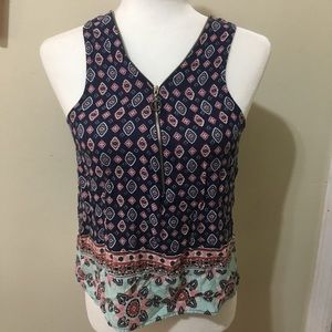 Womens Sleeveless V Neck Loose Flowy Tunic